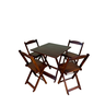 Conjunto Mesa Dobrável 70x70 Cm C/4 Cadeiras - Imbuia - 1