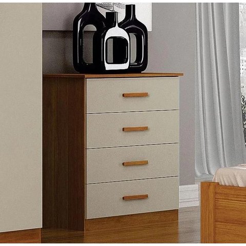 Cômoda Rubi 4 Gavetas Cinamomo/off - Leifer