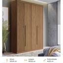 Ver imagem 2 de Guarda Roupa Solteiro 4 Portas 2 Gavetas Buriti Santos Andirá Jatobá