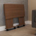 Ver imagem 4 de Mesa Escrivaninha Dobrável Alpes com Rodízio Amêndoa - Panorama Móveis