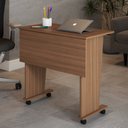 Ver imagem 1 de Mesa Escrivaninha Dobrável Alpes com Rodízio Amêndoa - Panorama Móveis