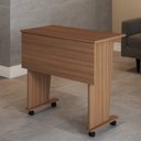 Ver imagem 2 de Mesa Escrivaninha Dobrável Alpes com Rodízio Amêndoa - Panorama Móveis