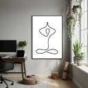 Ver imagem 2 de Quadro Decorativo Arte Minimalista Yoga-70x50cm Mold Preta