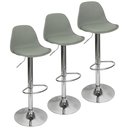 Ver imagem 1 de Kit 3 Banquetas Joly Luisa Eames Saarinen Base Giratória Cromada - Cinza