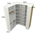 Ver imagem 4 de Kit Closet Armário Colmeia Cabideiro M73 (expositor,roupa) Vetorial Móveis Branco