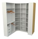 Ver imagem 3 de Kit Closet Armário Colmeia Cabideiro M73 (expositor,roupa) Vetorial Móveis Branco