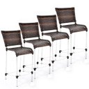 Ver imagem 1 de Kit 5 Banquetas Jamaica - Cadeira Alta Alumínio + Fibra Junco Sintético