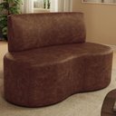 Ver imagem 2 de Sofá 2 Lugares Orgânico para Sala de Estar Living Larissa L02 Couríssimo Marrom - Lyam Decor