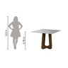 Conjunto de Mesa Sala de Jantar Atenas com 4 Cadeiras 90 cm - Carvalho/Off White/Bege - Dobuê - 6