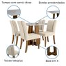 Conjunto de Mesa Sala de Jantar Atenas com 4 Cadeiras 90 cm - Carvalho/Off White/Bege - Dobuê - 2