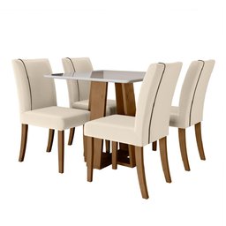 Conjunto de Mesa Sala de Jantar Atenas com 4 Cadeiras Dobuê - 8