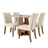 Conjunto de Mesa Sala de Jantar Atenas com 4 Cadeiras 90 cm - Carvalho/Off White/Bege - Dobuê - 8