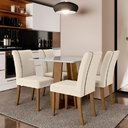 Ver imagem 1 de Conjunto de Mesa Sala de Jantar Atenas com 4 Cadeiras Dobuê