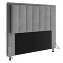 Ver imagem 2 de Cabeceira Casal Queen Cama Box 160cm para Quarto Opala Suede Cinza M11 - D’Rossi