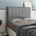 Ver imagem 1 de Cabeceira Casal Queen Cama Box 160cm para Quarto Opala Suede Cinza M11 - D’Rossi
