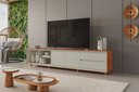 Ver imagem 1 de Rack Premium com Portas e Gavetas para TV até 75 pol. 250 cm Naturalle/Off White - Mavaular