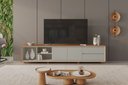 Ver imagem 2 de Rack Premium com Portas e Gavetas para TV até 75 pol. 250 cm Naturalle/Off White - Mavaular