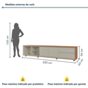 Ver imagem 6 de Rack Premium com Portas e Gavetas para TV até 75 pol. 250 cm Naturalle/Off White - Mavaular