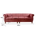 Ver imagem 4 de Sofá Realeza 4 Lugares Cor:suede Rosa 280