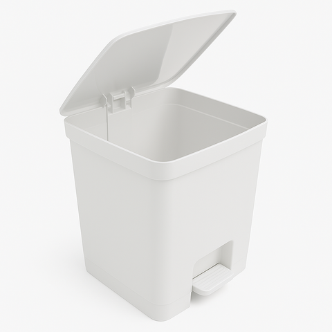 Lixeira com Pedal 14 Litros de Plastico Flat Lisa com Aro Porta Saco Livre de Bpa Cozinha Banheiro:b