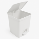 Ver imagem 1 de Lixeira com Pedal 14 Litros de Plastico Flat Lisa com Aro Porta Saco Livre de Bpa Cozinha Banheiro:b