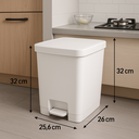 Ver imagem 2 de Lixeira com Pedal 14 Litros de Plastico Flat Lisa com Aro Porta Saco Livre de Bpa Cozinha Banheiro:b