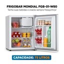 Ver imagem 2 de Frigobar Mondial 73l Porta Reversível 7 Níveis de Controle de Temperatura Branco 127v - Fgb-01-w80
