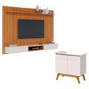 Ver imagem 1 de Painel Suspenso Loft 2.2 com Aparador Buffet Classic 2 Portas Nature Off White - Imcal