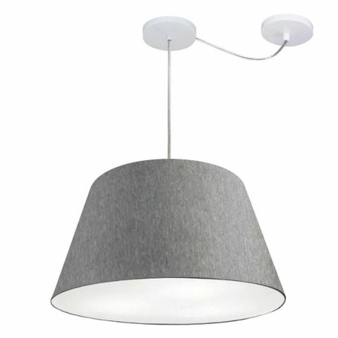 Lustre Pendente Cone com Desvio Md-4278 Cúpula 30/35x50cm Rustico Cinza - Bivolt