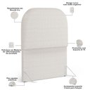 Ver imagem 3 de Cabeceira Cama Box 100cm Orgânica Lanna W01 Bouclê Cru - Lyam Decor