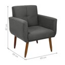 Ver imagem 2 de Poltrona Decorativa Ícone para Sala Suede Reclinável Cinza Matrix