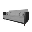 Ver imagem 2 de Sofá Modular 3 Lugares Filipi 2,12m Linho Cinza - Corino Preto