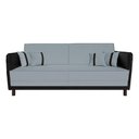 Ver imagem 1 de Sofá Modular 3 Lugares Filipi 2,12m Linho Cinza - Corino Preto