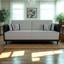 Ver imagem 4 de Sofá Modular 3 Lugares Filipi 2,12m Linho Cinza - Corino Preto