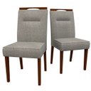 Ver imagem 1 de Conjunto Com 2 Cadeiras Estofadas Lectus Cor Imbuia Linho Cinza Claro New Ceval 13040-330 - AMENDOA/