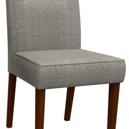 Conjunto Com 2 Cadeiras Estofadas Lectus Cor Imbuia Linho Cinza Claro New Ceval 13040-330 - AMENDOA/ - 2