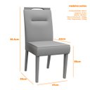 Ver imagem 3 de Conjunto Com 2 Cadeiras Estofadas Lectus Cor Imbuia Linho Cinza Claro New Ceval 13040-330 - AMENDOA/
