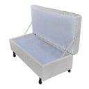 Ver imagem 2 de Recamier Bau Bia 80cm Suede Branco - Dominic Decor