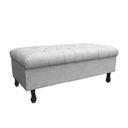 Ver imagem 1 de Recamier Bau Bia 80cm Suede Branco - Dominic Decor