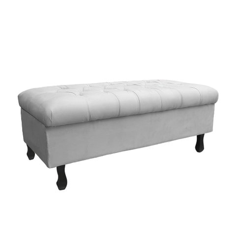 Recamier Bau Bia 80cm Suede Branco - Dominic Decor