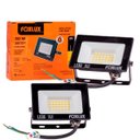Ver imagem 2 de Kit 2 Refletor Led 30w 3000k Preto Bivolt Foxlux