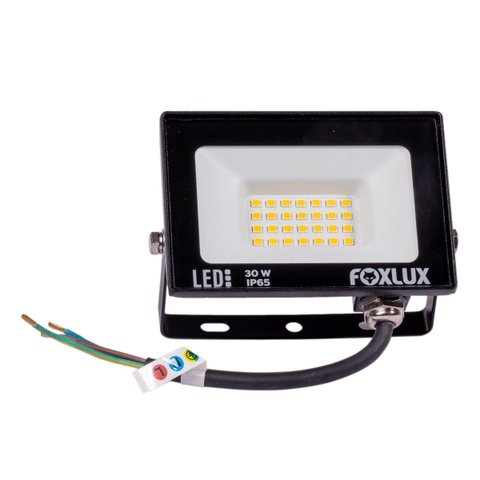 Kit 2 Refletor Led 30w 3000k Preto Bivolt Foxlux