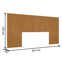 Cabeceira Ripada Cama Box Casal Queen Florence Nature - 2
