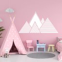 Ver imagem 3 de Adesivo de Parede Quarto Infantil Montessoriano Montanha Triângulos Kanto Store Branco