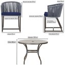 Ver imagem 2 de Mesa com 6 Cadeiras de Jantar Roma 120cm e Noronha em Alumínio Marrom Corda Náutica Estofado 10 Tram