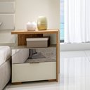Ver imagem 4 de Mesa de Cabeceira Rimo Regência 2 Gavetas Jequitibá/Off White 3 Móveis Rimo