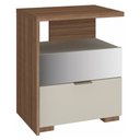 Ver imagem 1 de Mesa de Cabeceira Rimo Regência 2 Gavetas Jequitibá/Off White 3 Móveis Rimo
