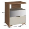 Mesa de Cabeceira Rimo Regência 2 Gavetas Freijó/off White 3 Móveis Rimo - 8