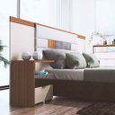 Ver imagem 2 de Mesa de Cabeceira Rimo Regência 2 Gavetas Jequitibá/Off White 3 Móveis Rimo