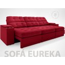 Ver imagem 3 de Sofá com Porta Copos e Carregador USB Eureka 2,30m Assento Retrátil e Reclinável Velosuede